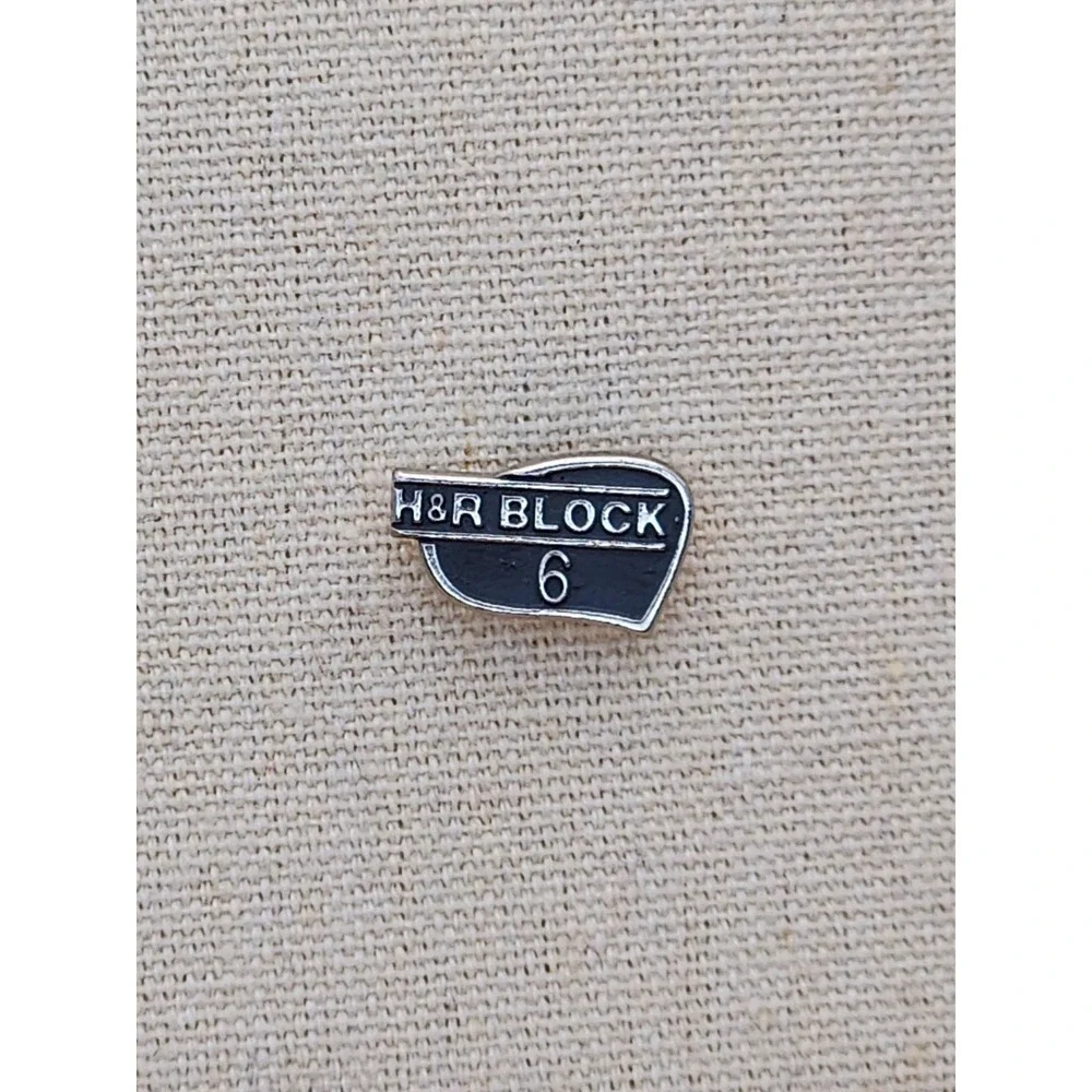 925 Sterling Silver H&R Block 6 Year Service Lapel Pin Tie Tack Hat Pin FREE$HIP